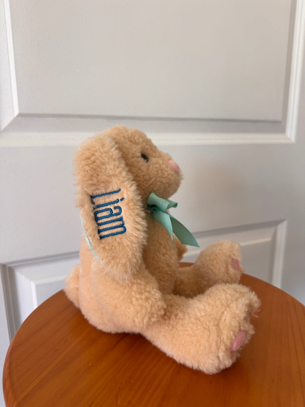 Personalized Small Bunny Plush With Patterned Ears