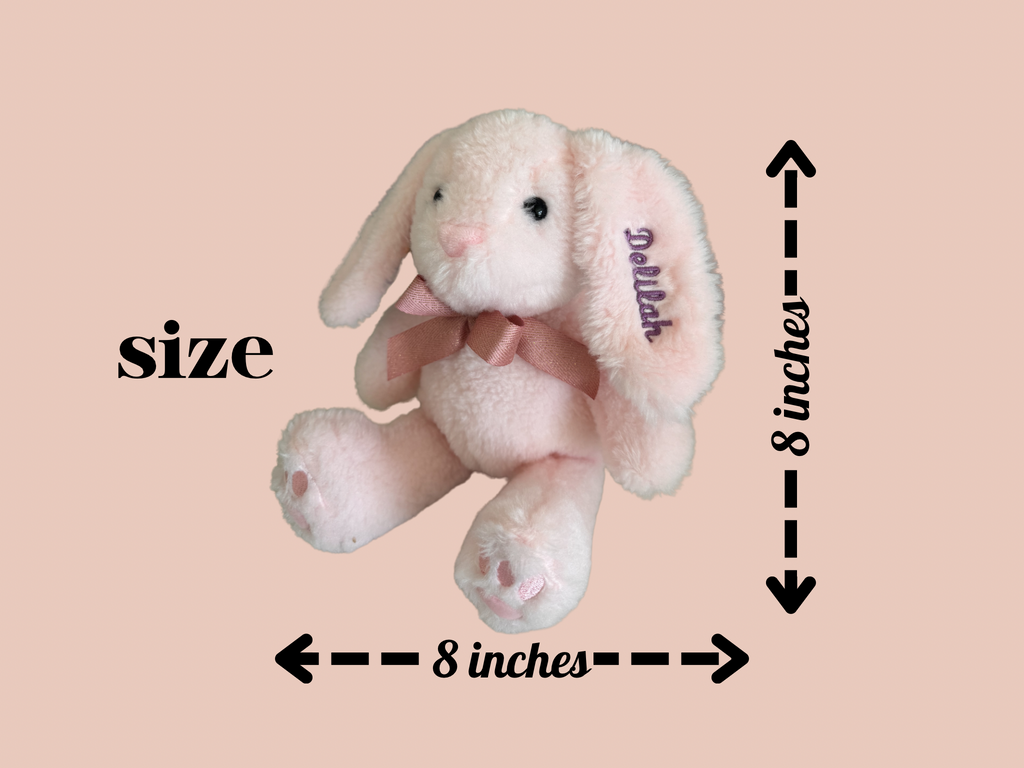 Personalized Small Bunny Plush With Patterned Ears